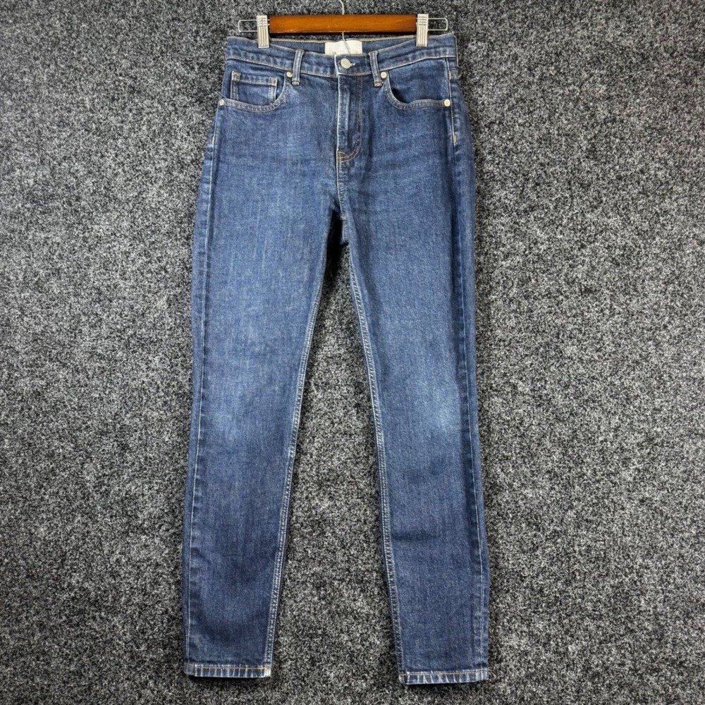 Everlane High Rise Skinny Jeans Dark Indigo Blue Denim‎ Size 28 Regular